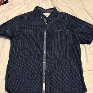 Men's Navy Blue Polka Dot Shirt